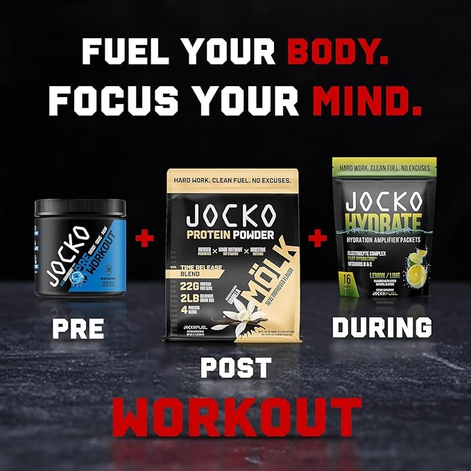 Jocko Fuel Protein Bundle (2 Pack) - Chocolate Peanut Butter (2lb) + Vanilla (2lb) - Supports Muscle Recovery & Growth