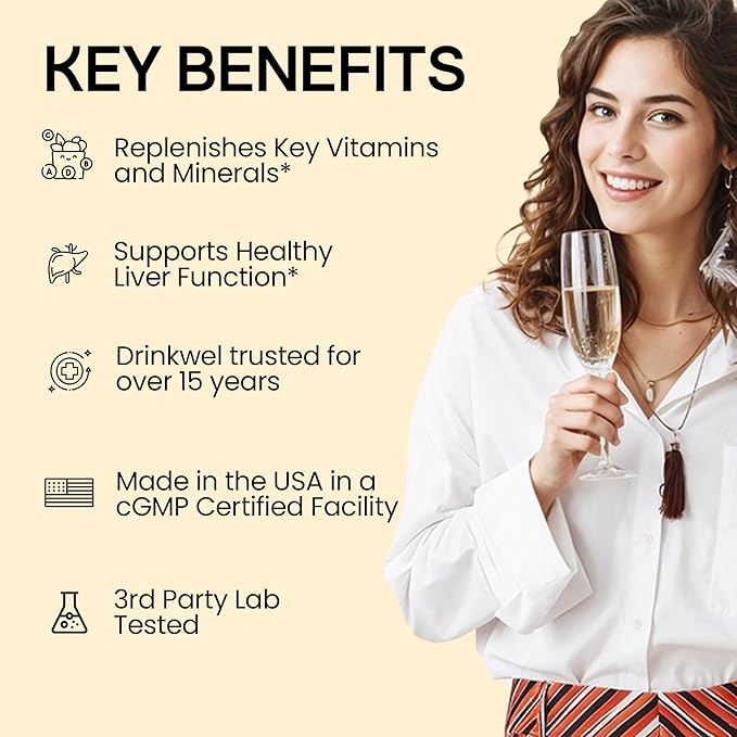 drinkwel Premium Multivitamin Supplement - Pack of 3 x 90 Capsules - Morning Recovery, Liver Support & Immune Support- Milk Thistle, Vitamin C, Zinc, Magnesium
