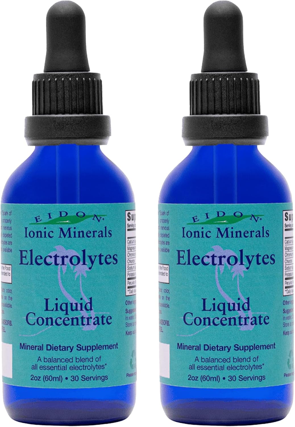 Eidon Ionic Minerals Electrolytes - Liquid Electrolyte Drops, Ionic Mineral Supplement to Add to Water, Replenish & Balance The Electrolyte Equilibrium, Hydration Support - 2 oz (Pack of 2)