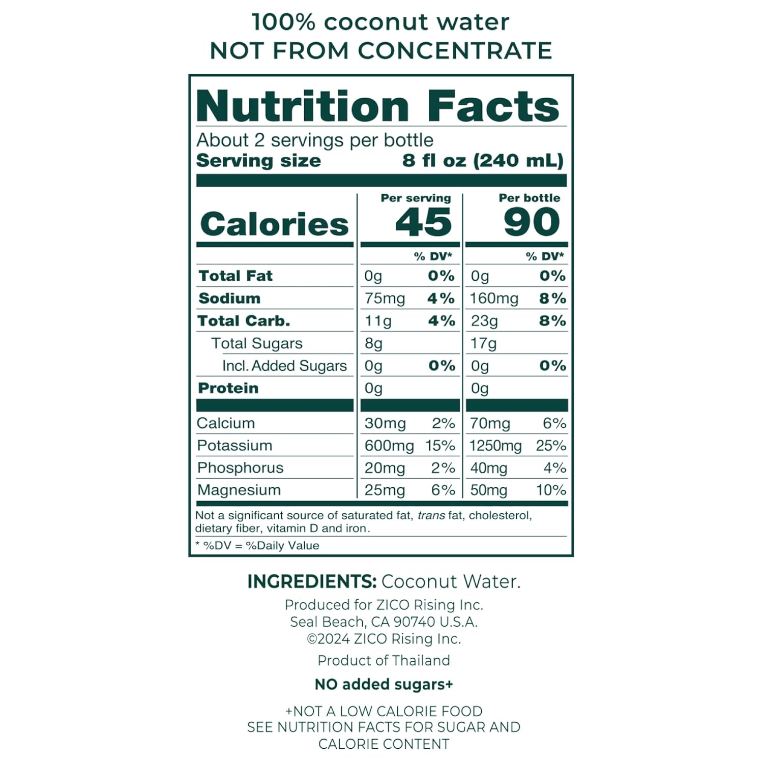 Zico 100% Coconut Water, NO added Sugar, Refreshingly Delicious, Hydration with Electrolytes, 16.9 Fl Oz (Pack of 12)