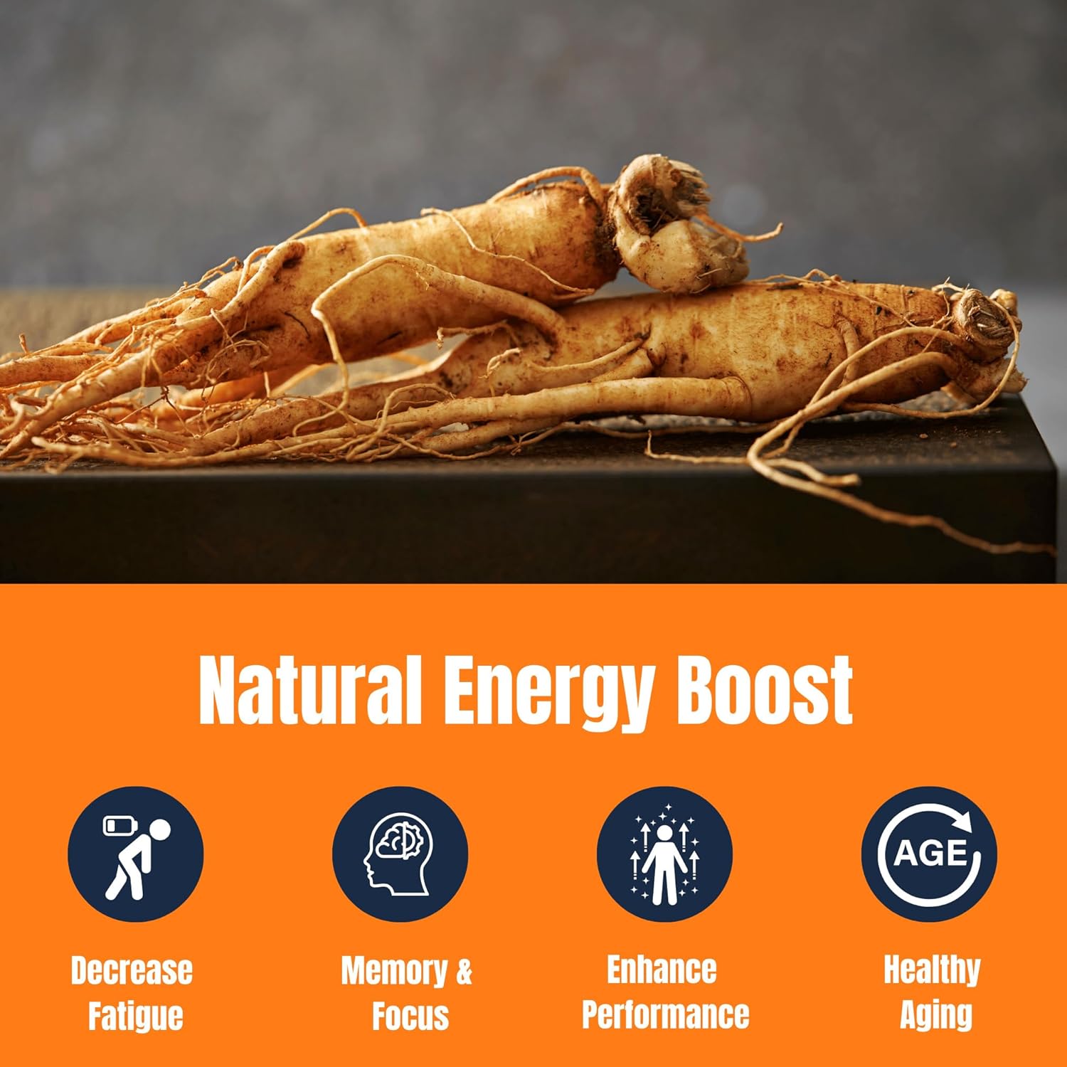 Triple Ginseng Complex, Ultra Potency 15% Ginsenosides from 3 Panax Ginseng Extract for Energy, Memory, Vitality & Immune Support, Healthy Aging for Elderly, 30 Tablets