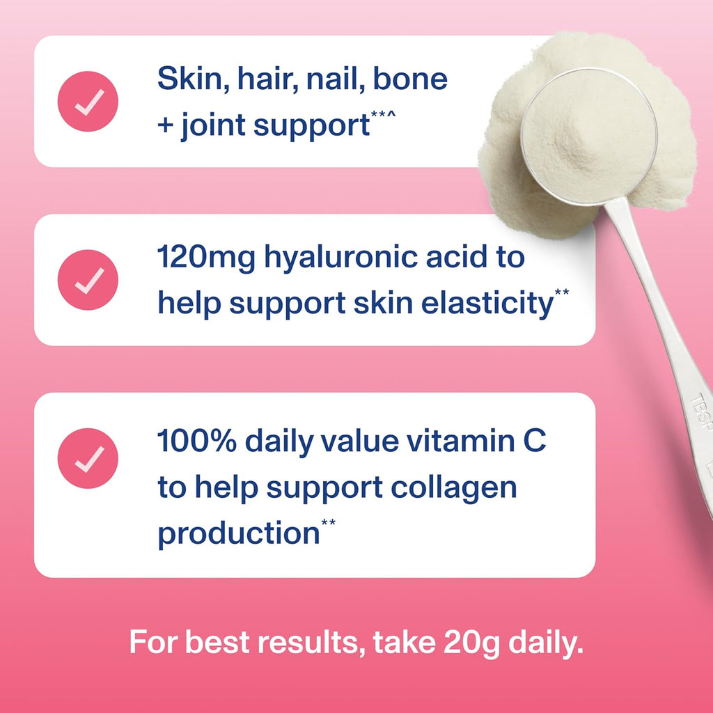 Vital Proteins Collagen Peptides Advanced, Hydrolyzed Peptides with Hyaluronic Acid and Vitamin C - Strawberry Lemon Flavor Powder, 10.5oz