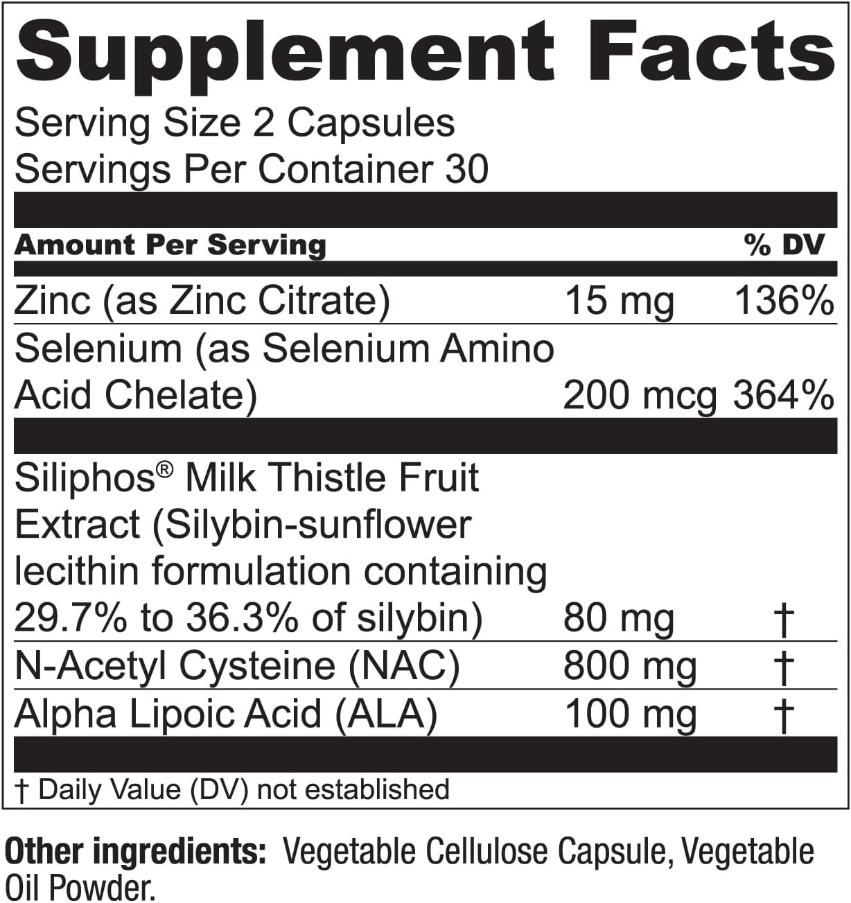 LiverWell Liver Cleanse, Rejuvenation, Metabolic Support - Liver Supplement for Liver Health w/Highly Bioavailable Milk Thistle Extract, N-Acetyl Cysteine, Alpha Lipoic Acid, Zinc, Selenium - 2 Pack