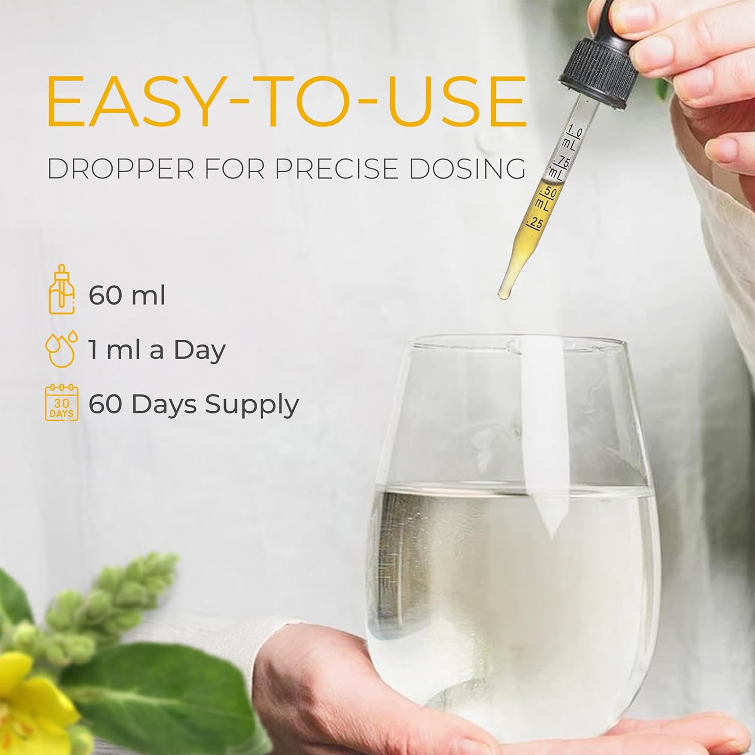 FRESHDRINKUS, 2 fl oz (60ml) Mullein Drops for Lungs Cleanse Support, Mullein Extract Liquid, 1200mg per Serving, 60 Days Supply – 100% from Natural Mullein Leaves, Non-GMO, Gluten-Free (2 fl oz)