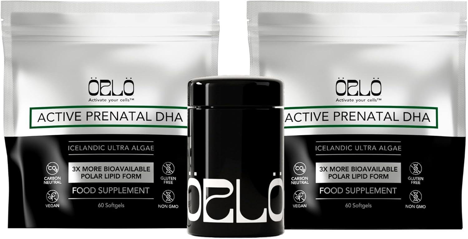 Orlo PRENATAL DHA - Prenatal DHA Omega 3 Supplement - Triple Strength Omega3s - Vegan DHA & EPA Algae Omega-3 Oil - Supports Brain Development During Pregnancy & Lactation (120 Mini Softgels Kit)