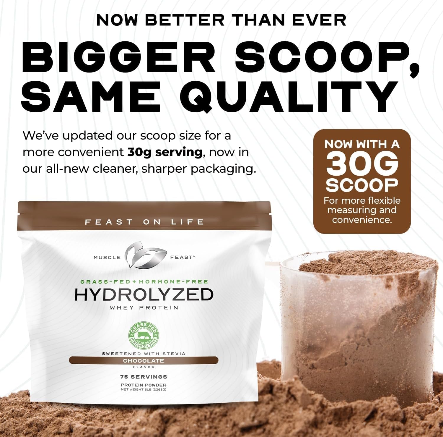 Muscle Feast Hydrolyzed Whey Protein Powder, Grass Fed and All Natural Hormone-Free, Hydro Whey Powder for Men and Women, Gluten Free, Non-GMO, Delicious Hydrolyzed Protein Powder, Vanilla, 5lb