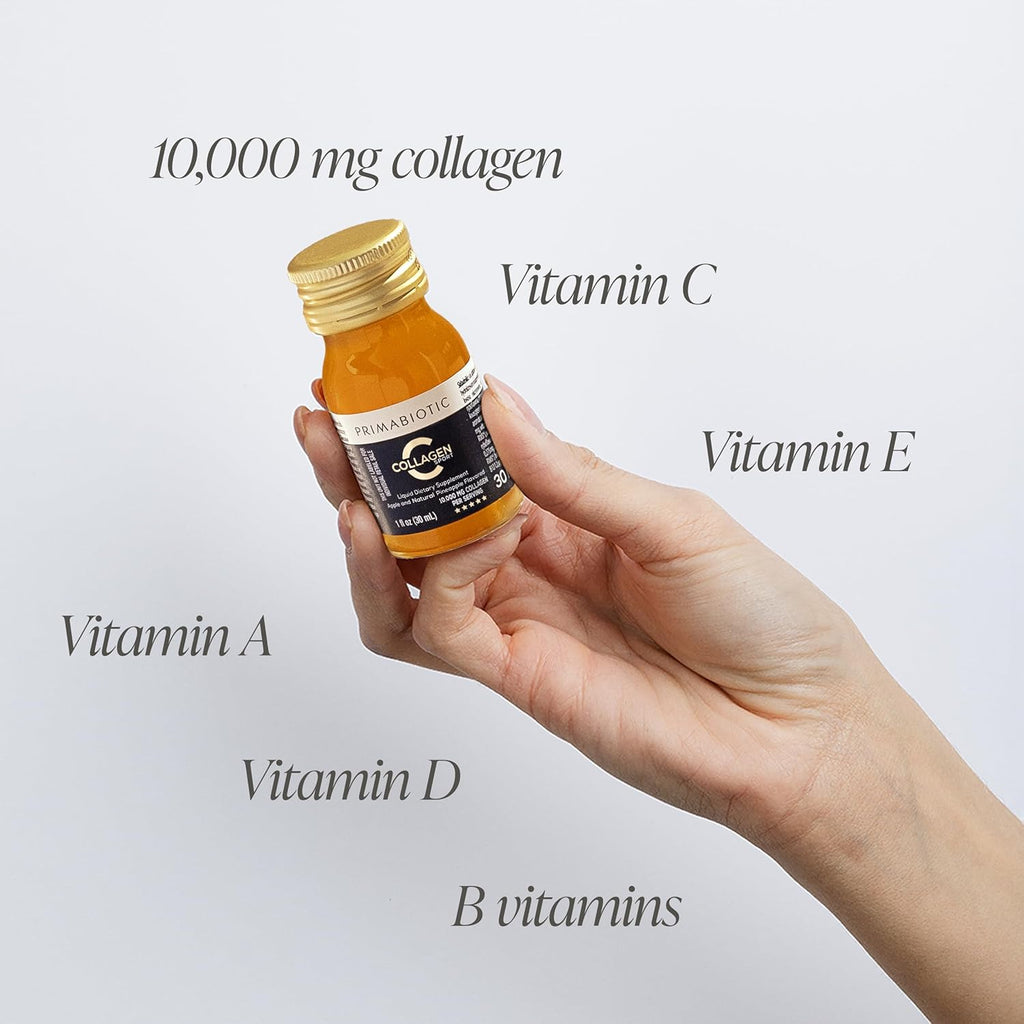 PRIMABIOTIC Liquid Collagen Sport- High Collagen Content [10,000 Mg] Per Serving - Hydrolyzed Collagen Drink and 12 Vitamins Orthosilicic Acid | Helps Bone Health, Hair, Nails | (30 Bottles x 30 ML)