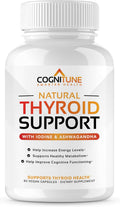 CogniTune Thyroid Support for Women and Men - Thyroid Supplement with Methylated B12, Iodine, Selenium, Ashwagandha, L-Tyrosine - Energy, Metabolism & Focus Support - 60 Capsules