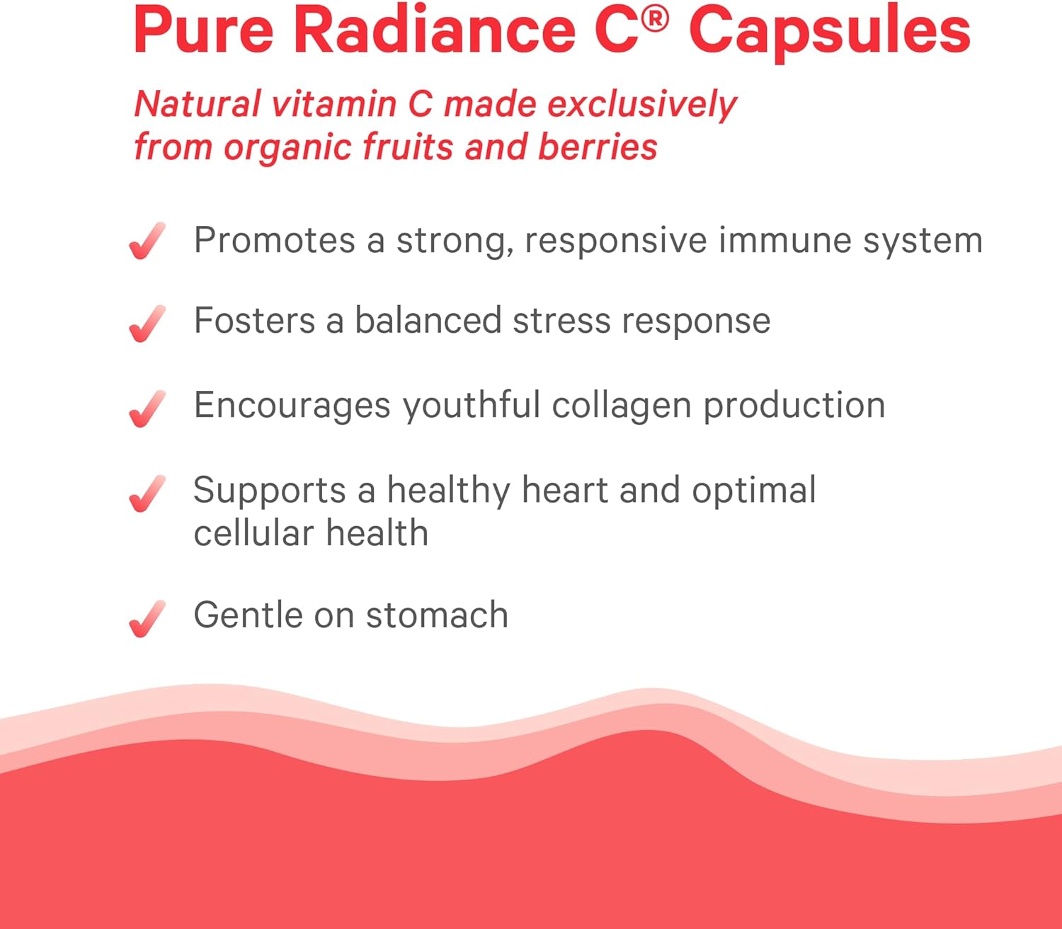 PURE SYNERGY Pure Radiance C – Organic Vitamin C Capsules | 100% Whole Food Supplement, Non-GMO, Camu Camu Extract with Natural Immune & Collagen Support – 90 Capsules