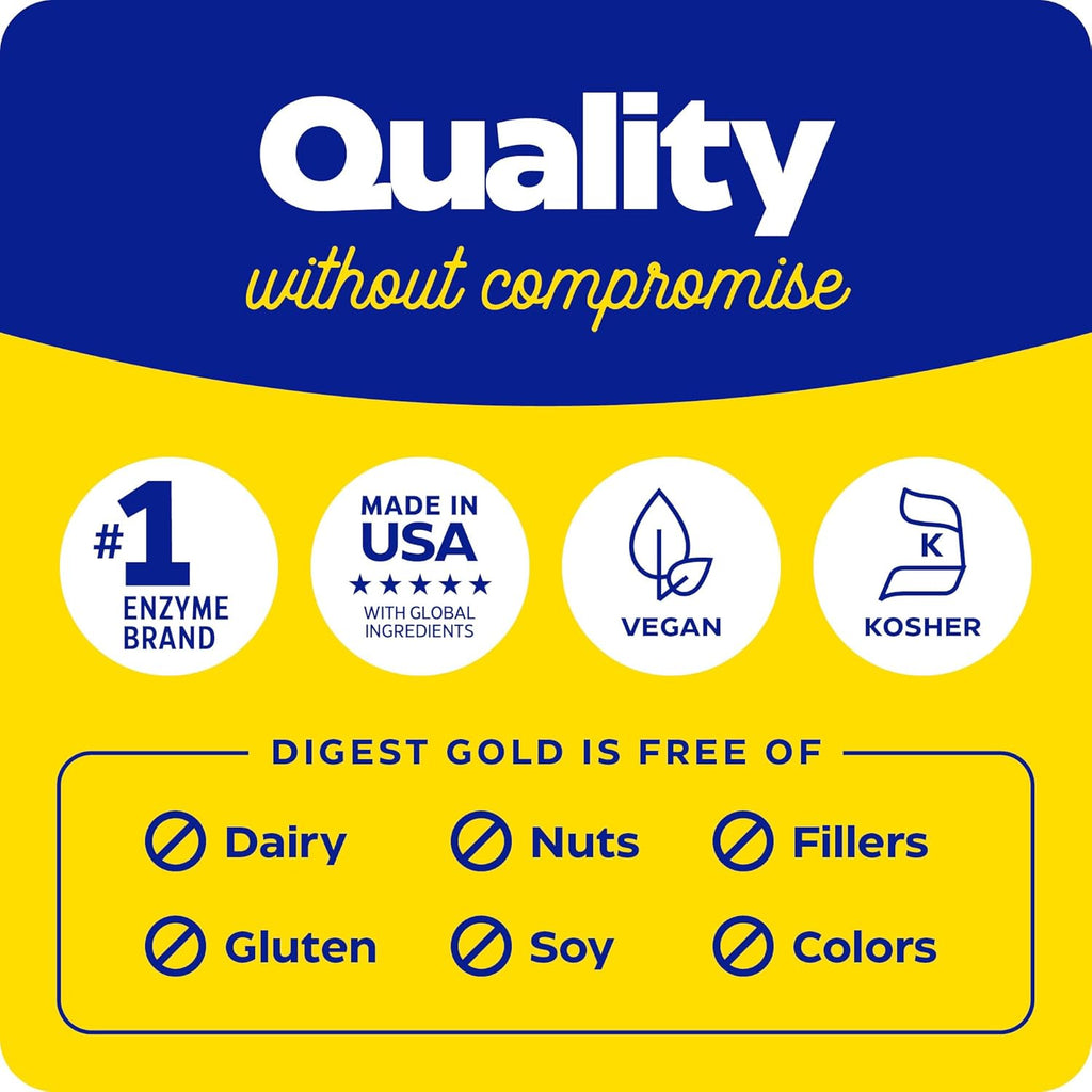 Enzymedica Digest Gold + ATPro, Maximum Strength Digestive Enzymes, Helps Digest Large Meals, for Gas and Bloating, 120 Capsules