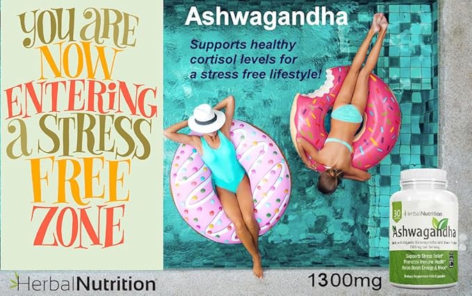 Herbal Nutrition Organic Ashwagandha 120 Vegan Capsules, Withania somnifera Root Powder, Traditional Ayurvedic Herb for Balance, Calm & Daily Wellness, Non-GMO, Plant-Based, Tested for Quality