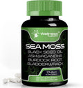 Irish Sea Moss Capsules, 17-in-1, Seamoss Black Seed Oil, 120 Count, Ashwagandha Burdock Root Organic Bladderwrack Capsules | Organic Sea Moss Advanced, Immune and Blood Pressure Support
