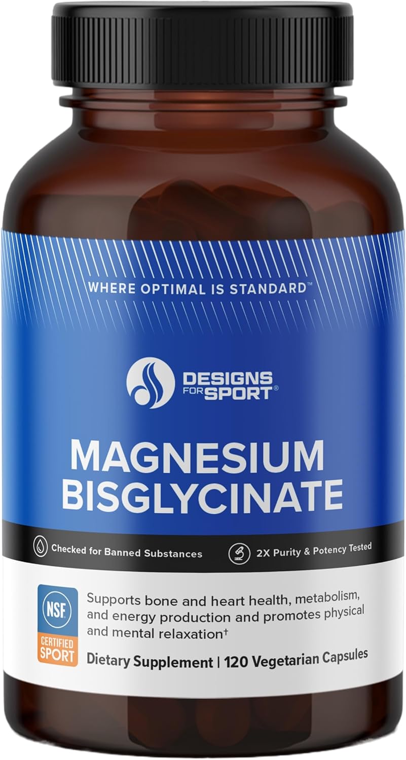Magnesium Bisglycinate - Magnesium Supplement to Support ATP Energy, Muscle Recovery, Bone Health & Heart Health - NSF Certified for Sport (120 Capsules)