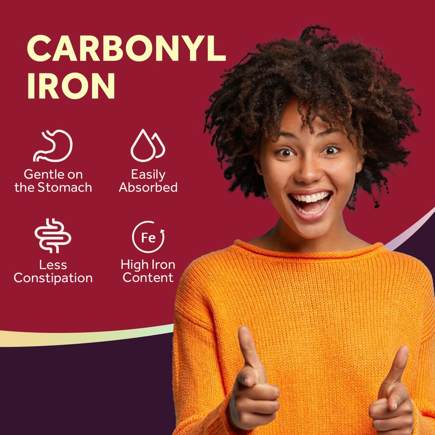 Doctor's Recipes Iron Supplement 65 mg with Vitamin C - Maximized Absorption, Stomach Friendly & High Potency Iron Pills for Red Blood Cells Formation & Immunity Health - Vegan Non-GMO 60 Iron Tablets
