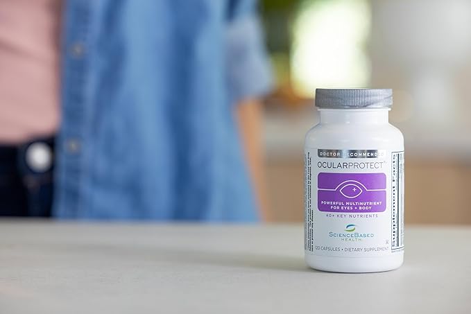 ScienceBased Health OcularProtect – Daily Multivitamin with Advanced Eye Health Support – 40+ Key Nutrients with Lutein, Zeaxanthin, Turmeric & Quercetin – Immune & Antioxidant Support