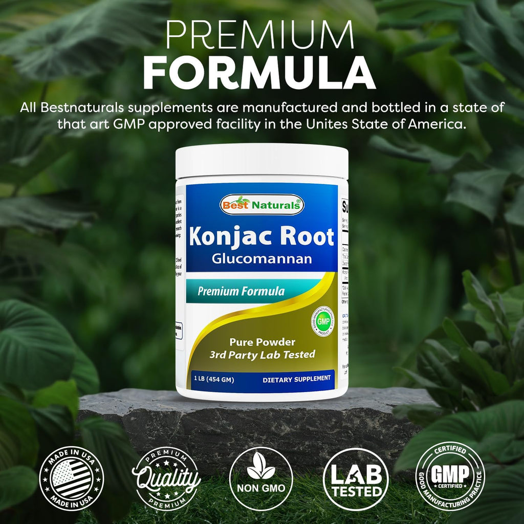 Best Naturals 2 Pack Konjac Glucomannan Root 1 Pound - 2000 mg per Serving - (Total 2 Pound)