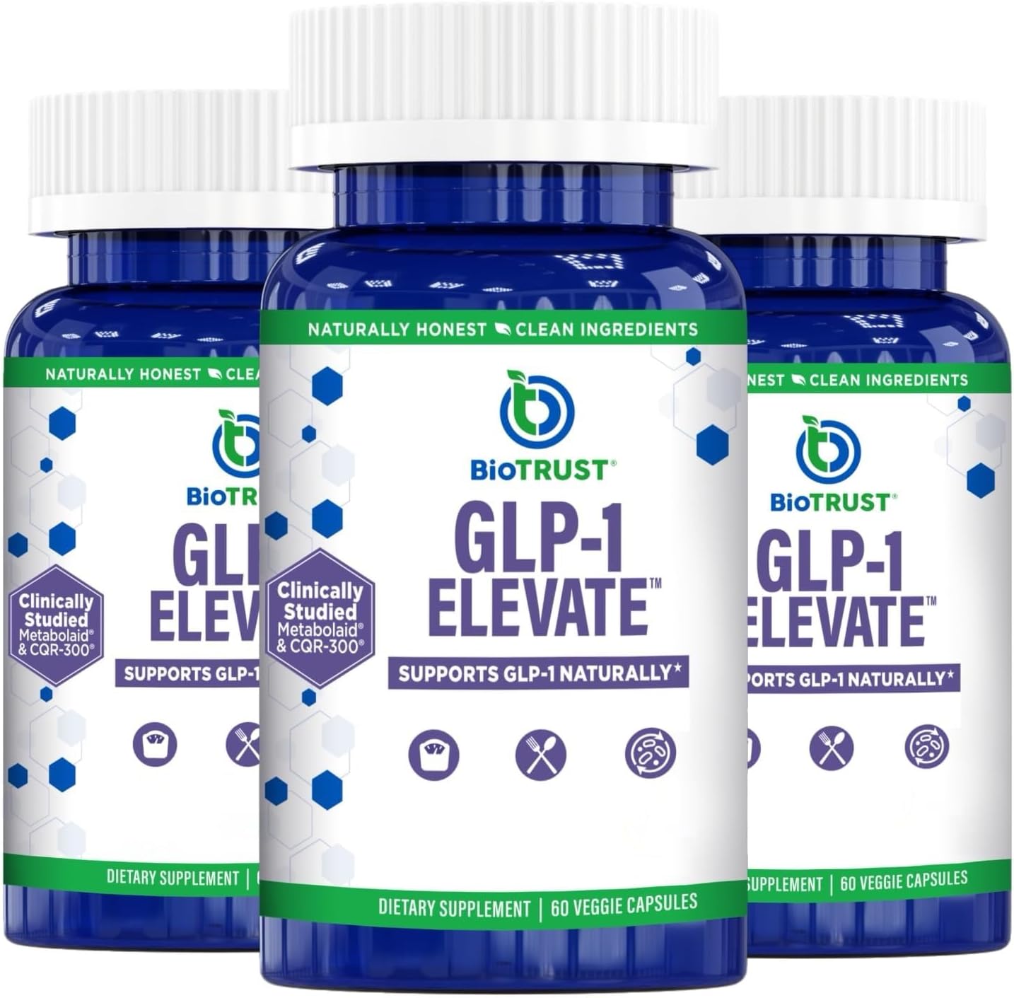 GLP1 Elevate™ - GLP-1 Booster Supplement | Curb Cravings & Support Metabolic Health | Increase Natural Production with Clinically Studied Ingredients | 90 Servings