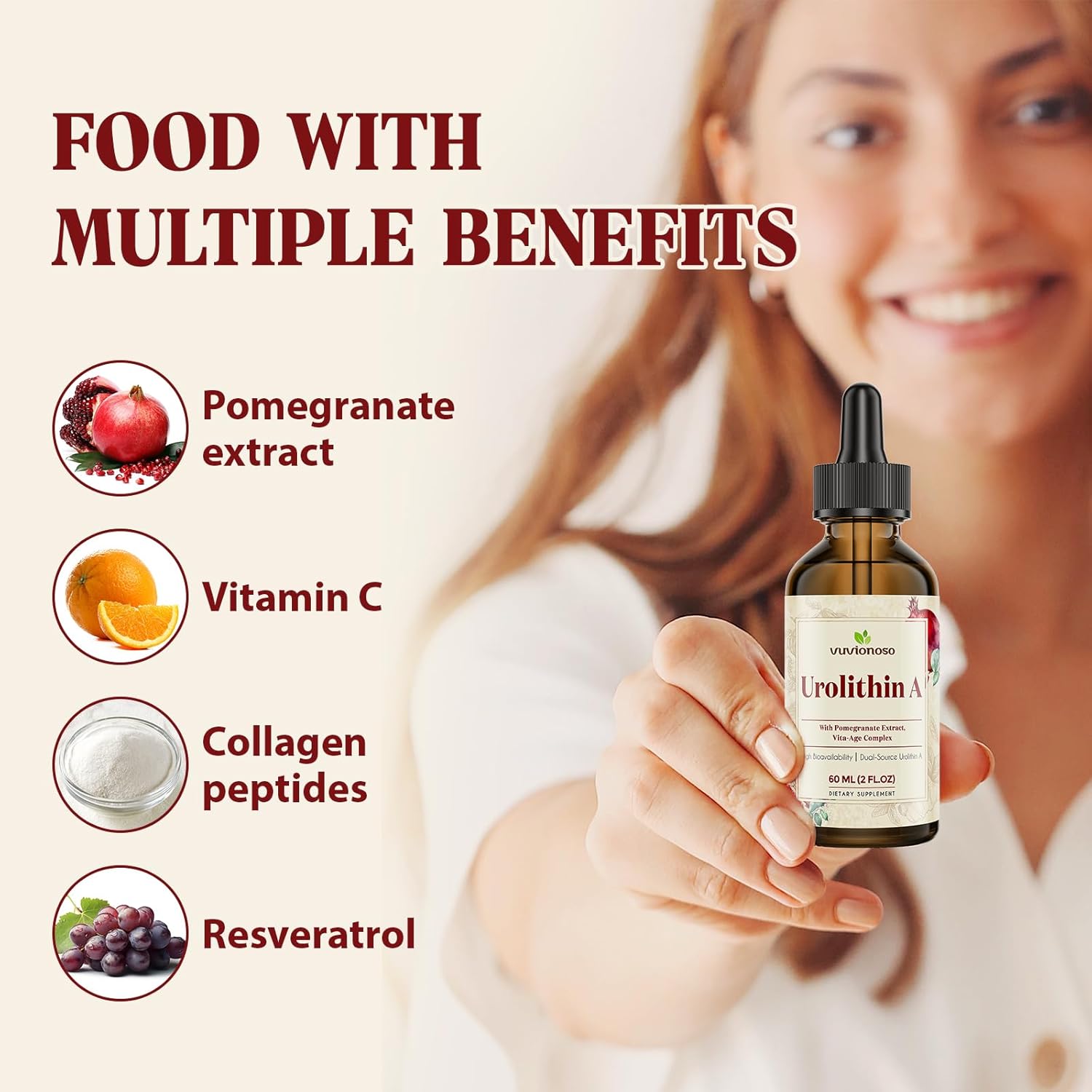 Urolithin A 2000mg Liquid Drops with Pomegranate Extract, Vita-Age Complex, High Bioavailability (2 Pack)