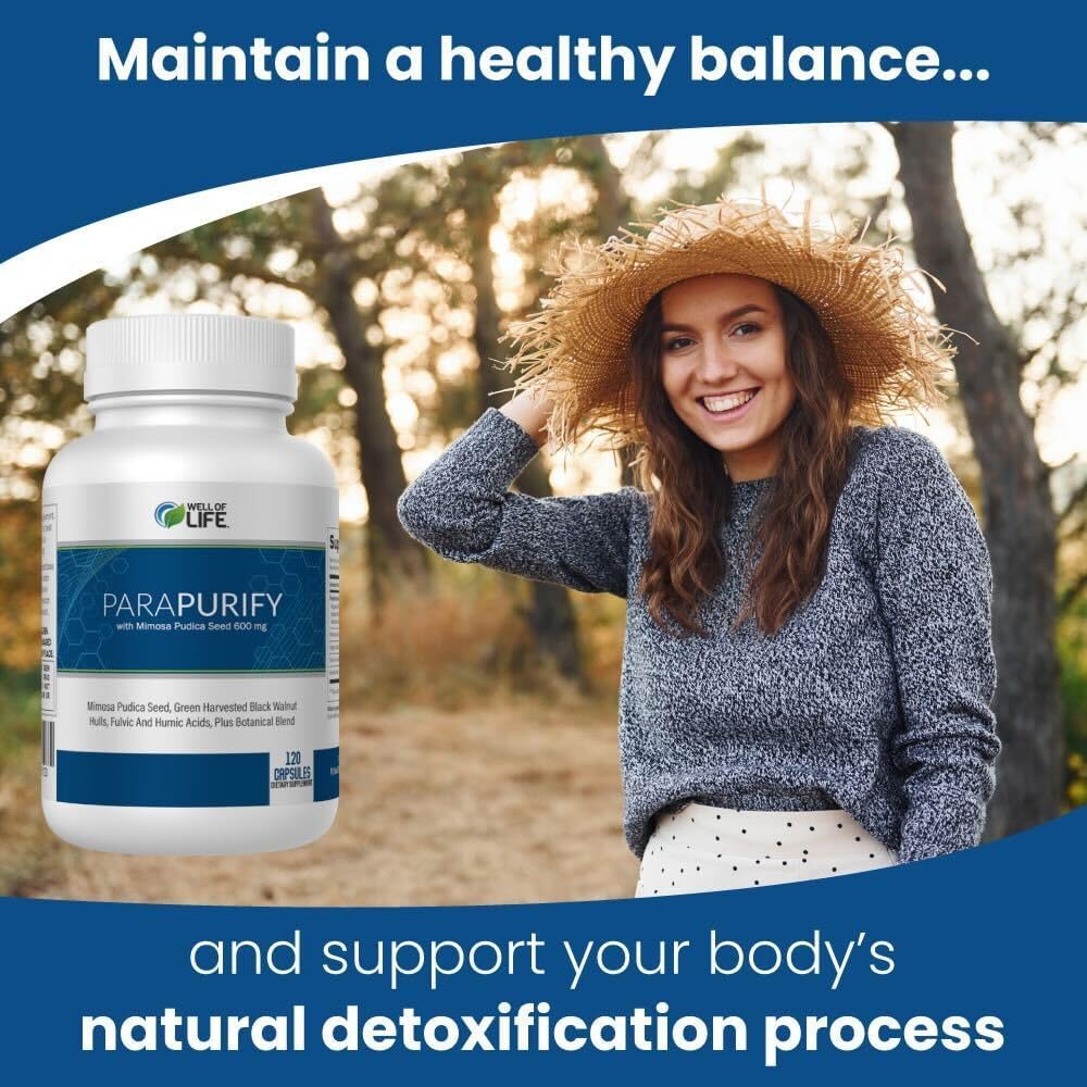 ParaPurify-120 Capsules: Digestive Health Support Supplement Includes Mimosa Pudica Black Walnut Supreme Nutrition- Organic Formula, Non-GMO All-Natural Herbal Blend for Optimal Gut Health