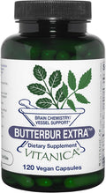 Vitanica, Butterbur Extra, Brain Chemistry and Vessel Support, Vegan, 120 Capsules