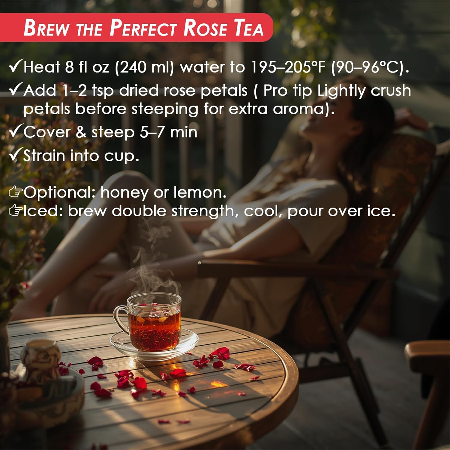 Cure Wid Pure Certified Organic Dried Rose Petals 4 oz Food-Grade Edible Rose Petals for Tea,Cocktails,Baking,Skincare & DIY - Sun-Dried,Non-GMO,Gluten & Chemical-Free Edible Flowers in Resealable Bag