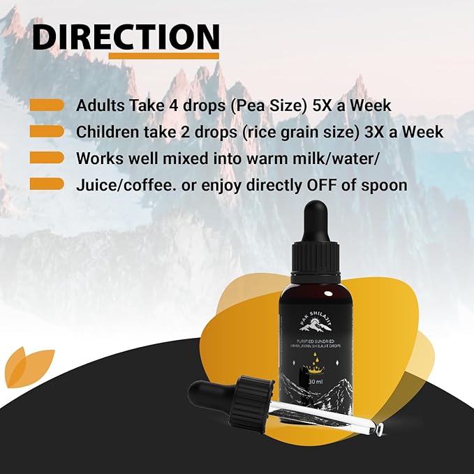 PakShilajit® Sun Dried Himalayan Shilajit Liquid Drops, Most Premium & Organic Gold Graded Shilajit Drops Above 17000FT (30ML Pack), Rich in Fulvic Acid Humic Acid Natural Supplement