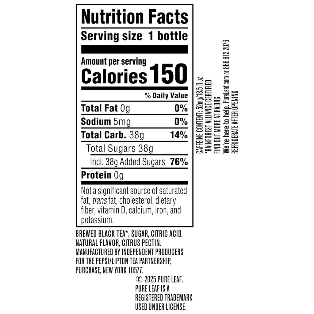 Pure Leaf Iced Tea, Sweetened Lemon, Real Brewed Tea, 18.5 Fl Oz Bottles (Pack of 12)