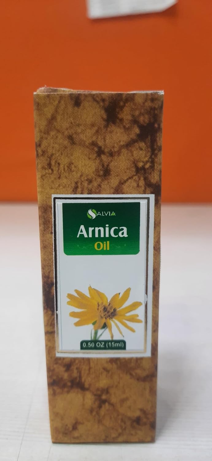 Arnica (Arnica Montana) Therapeutic Essential Oil by Salvia Amber Bottle Natural Uncut Undiluted Pure Cold Pressed Undiluted Aromatherapy Premium Oil 15 ml (.50 fl oz)