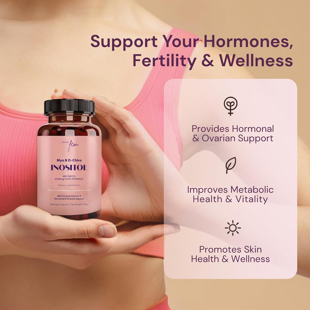 Premium Inositol Supplement 3x Bundle - Myo-Inositol & D-Chiro Inositol Supplement for Women 4100mg (40:1 Ratio) – 9-in-1 Hormonal & Metabolic Support with Folate, Vitamin B6, B12, D3, Zinc & Chromium