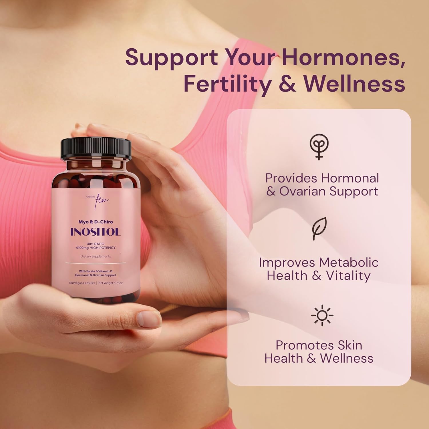 Premium Inositol Supplement 3x Bundle - Myo-Inositol & D-Chiro Inositol Supplement for Women 4100mg (40:1 Ratio) – 9-in-1 Hormonal & Metabolic Support with Folate, Vitamin B6, B12, D3, Zinc & Chromium