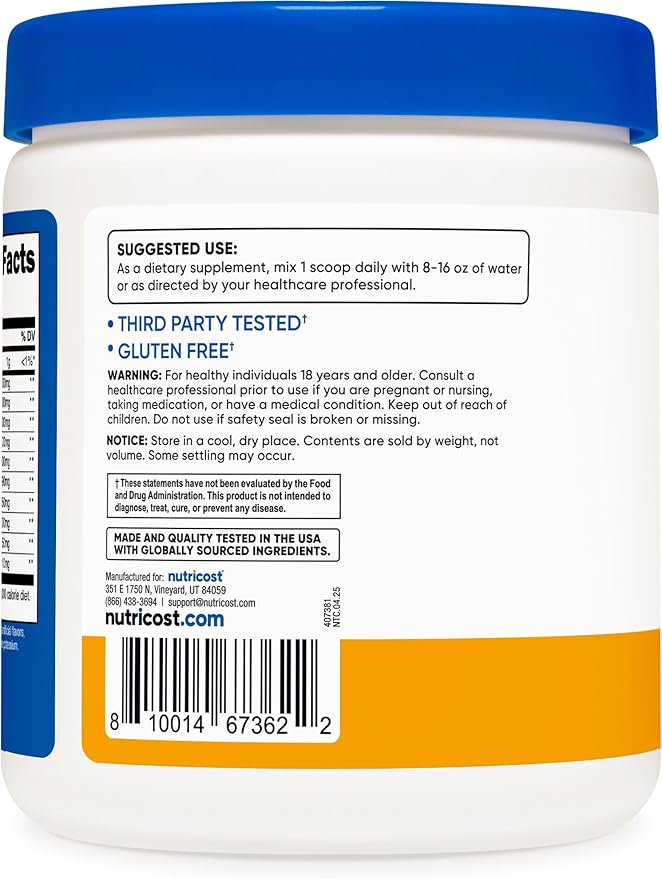 Nutricost EAA Powder 30 Servings - Passion Fruit, Orange, and Guava (POG) - Essential Amino Acids - Non-GMO, Gluten Free, Vegetarian Friendly