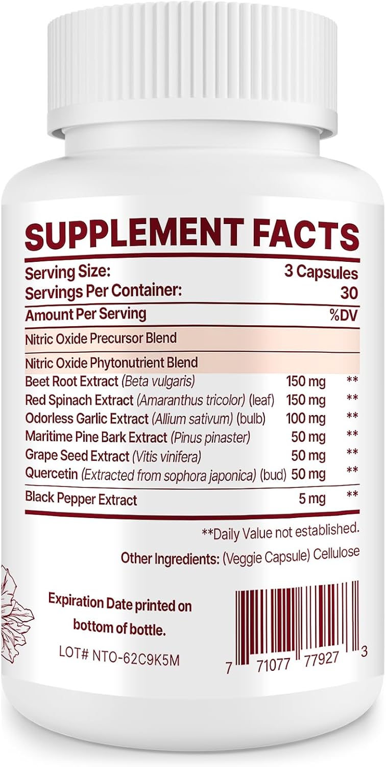 Nitric Oxide Supplement for Men, 90 Capsules (2 Pack)