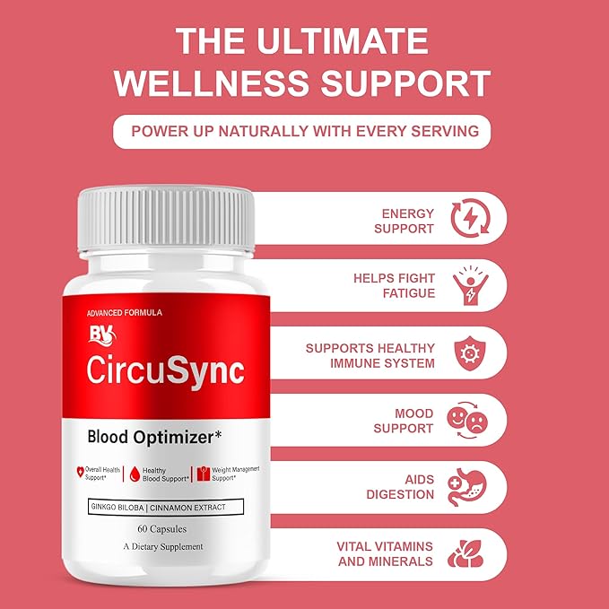 BLUE VIBE Circusync Capsules, Circu Sync Advanced Daily Multivitamin Health Support and All Natural Wellness Supplement Formula, Circusync Health and Blood Support Formula (3 Pack - 180 Capsules)