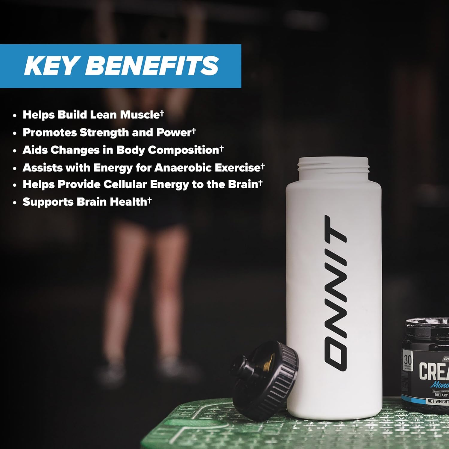 ONNIT Creatine Monohydrate Powder – 5g Premium Creatine for Muscle Strength, Power & Lean Mass, Supports Brain Health & Cellular Energy, Unflavored, 30 Servings, 5.29 oz