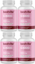 BESTVITE Vitamin C 1000mg (480 Vegetarian Capsules) (120 x 4) with Citrus Bioflavinoids - No Stearates - Vegan - Non GMO - Gluten Free