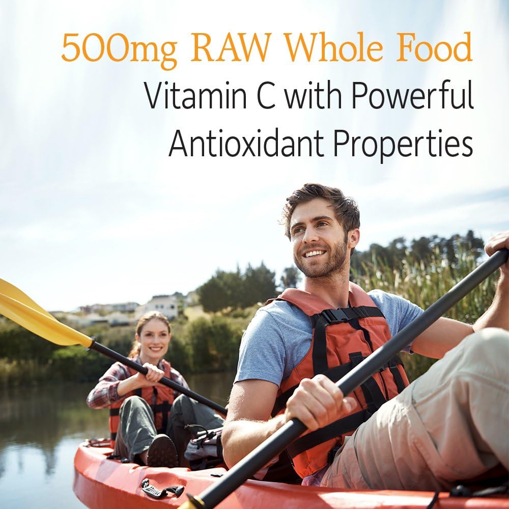 Garden of Life - Vitamin Code Raw VitaminC - 120 Vegan Capsules, 500mg Whole Food VitaminC with Bioflavonoids, Fruits & Veggies, Probiotics, Gluten Free Vitamin-C Supplements for Adults
