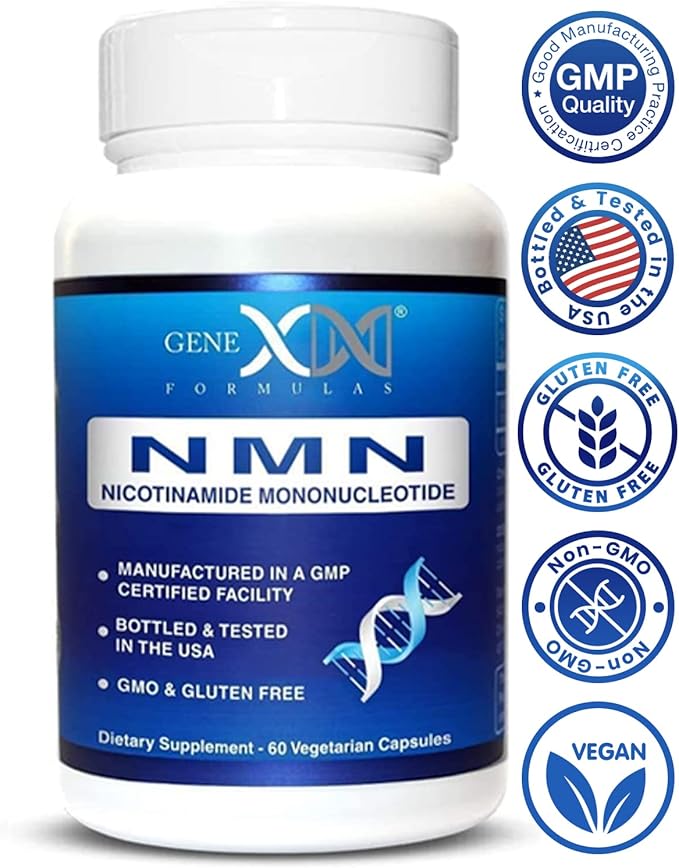 Genex Formulas NMN Supplement 250mg (3 Pack) - 99% Pure Shelf Stabilized Capsules for Increasing NAD Levels, DNA Repair, & Healthy Aging, GMP Certified, 90 Day Supply
