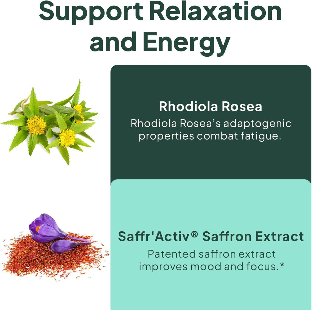 Organics Ocean Chill Buttons - Organic Ashwagandha Reduces Tension, Enhances Memory and Vision, and Brightens Mood - Contains Ashwagandha KSM-66, Rhodiola Rosea, and Organic Saffron