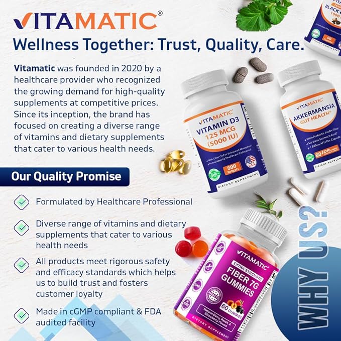 Vitamatic Mastic Gum 1000mg per Serving - Support Digestive Function, Gastrointestinal Health, Immune and Oral Wellness, 120 Capsules