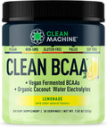 Clean BCAA - 2:1:1 Food Sourced BCAAs Powder & Coconut Water Electrolytes Recovery & Amino Energy Supplement - Award Winning Vegan Amino Acid Supplement - 30 Servings - Lemonade