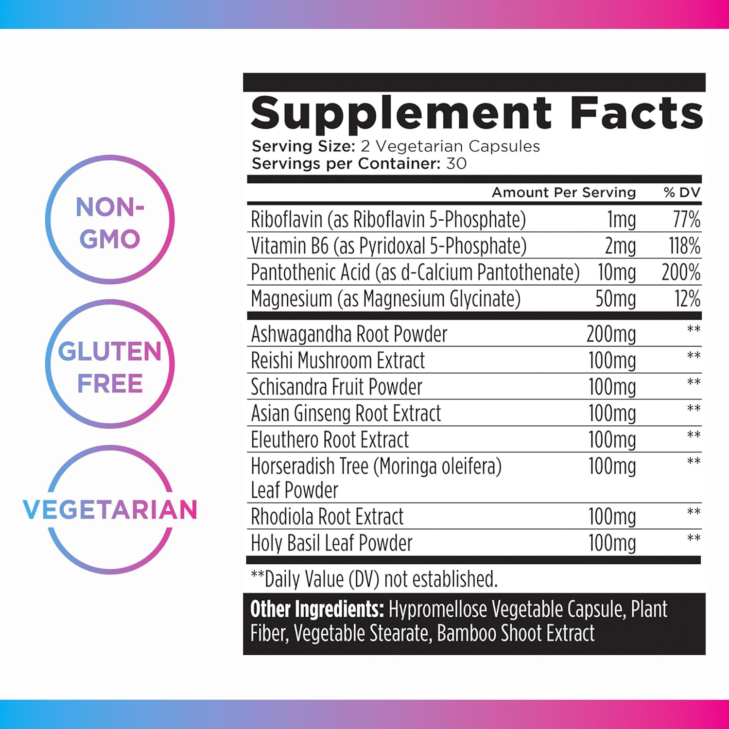Livingood Daily Stress Support, 12-in-1 Supplement with Ashwagandha, Reishi Mushroom, Vitamin B6, Adaptogenic Herbs & Magnesium, Supports Mood & Calm, Gluten Free, Vegan, 60 Vegetarian Capsules