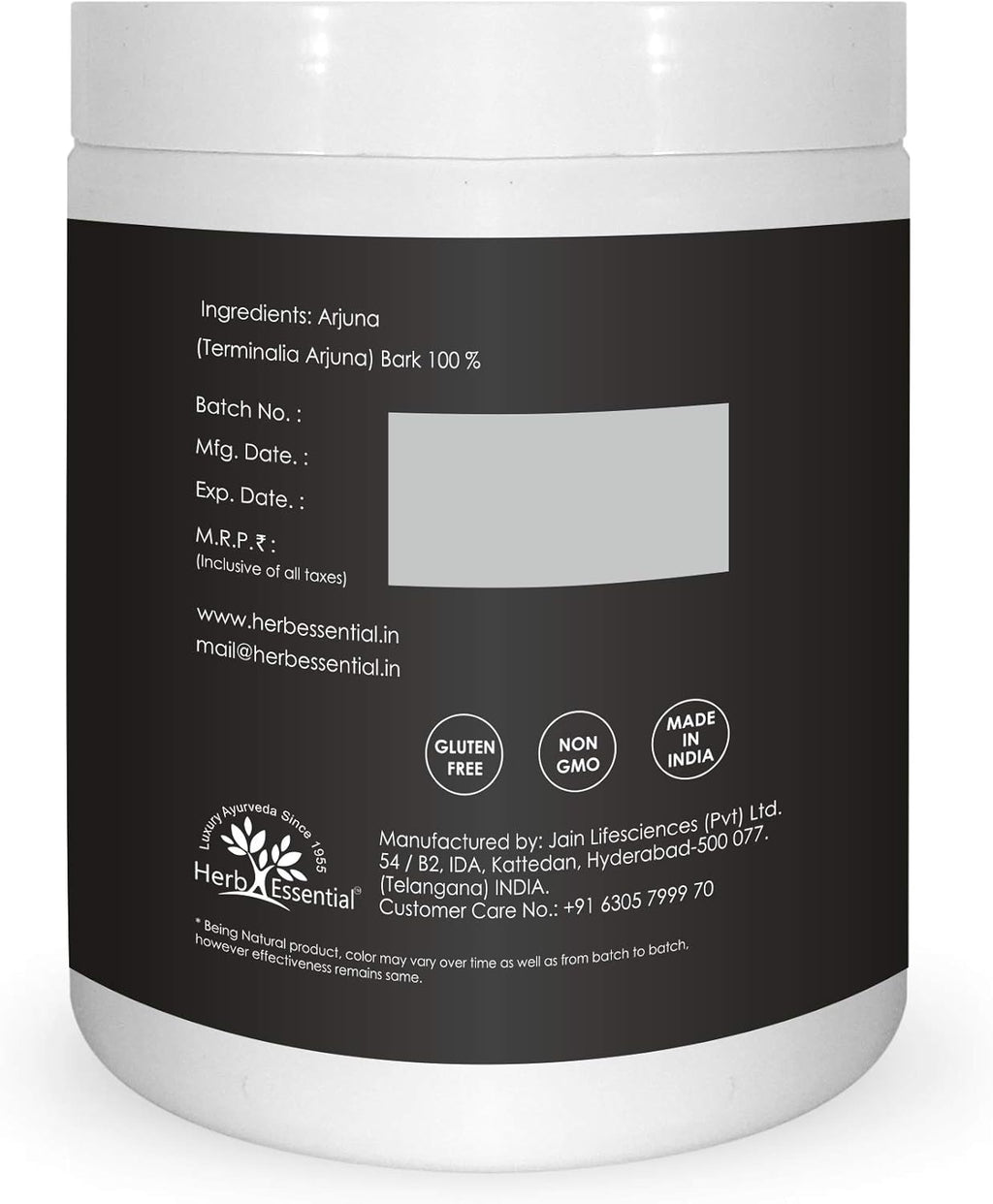 14.10 Ounce Arjuna Powder, Terminalia Arjuna Bark Supplement, Polvo de corteza de Arjuna, No Preservatives, Vegan and GMP Certified- 14.10 Ounce (400g Pack of 1)