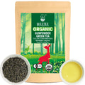 WT WEETEE Organic Gunpowder Green Tea, USDA Organic Loose Leaf Green Pearls Tea 8 Ounce, Full-Bodied & Gently Rolled Chinese Green Tea, Caffeinated