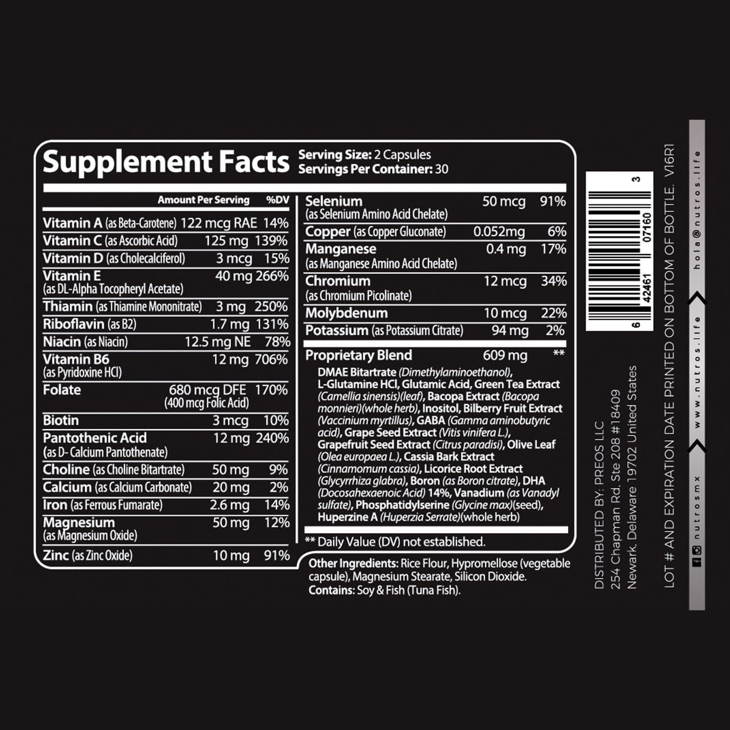 Neuro Boost | Nootropic - Supports Memory and Improves Mood and Mental Clarity | 60 Capsules