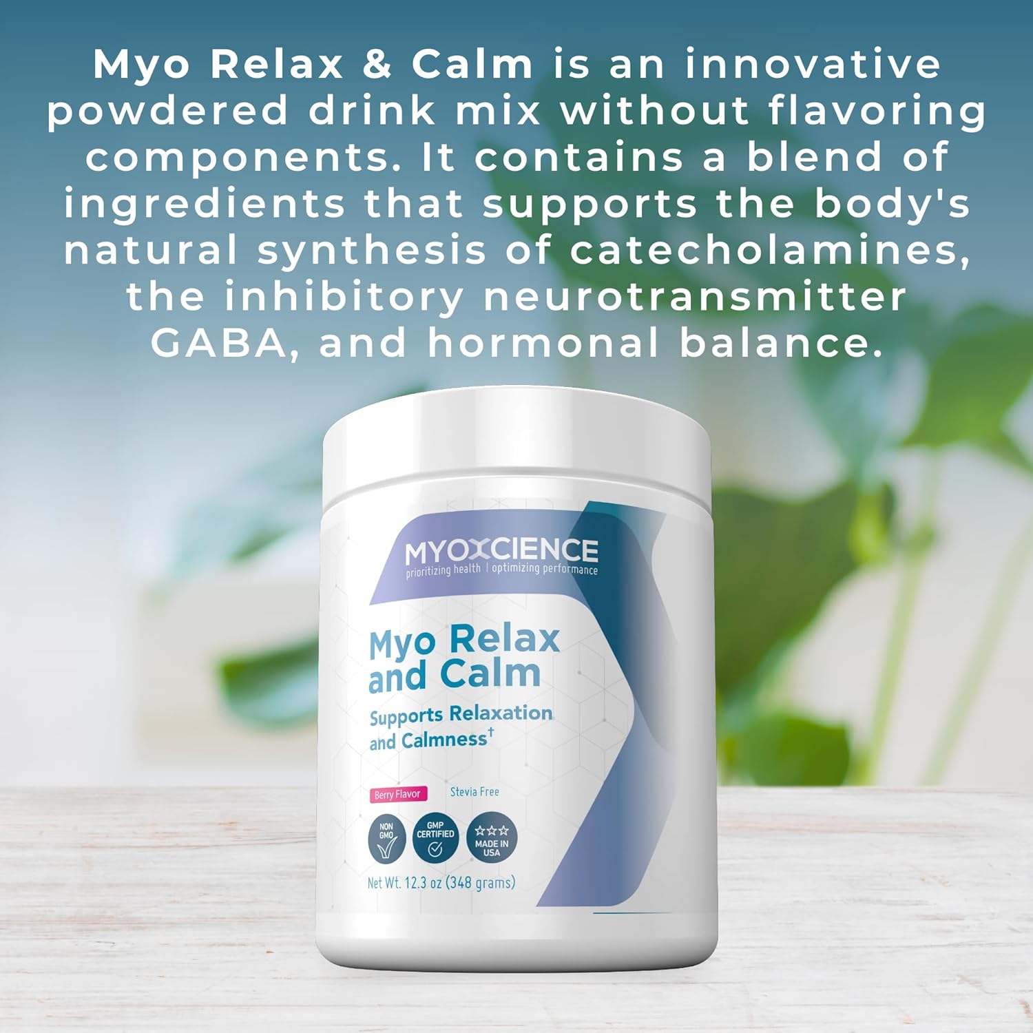 MYOXCIENCE Myo Relax & Calm | Myo-Inositol, L-Theanine, Taurine, Magnesium & GABA | Supports Sleep, Neurotransmitter & Hormone Support (Berry Flavor) (60 Servings)