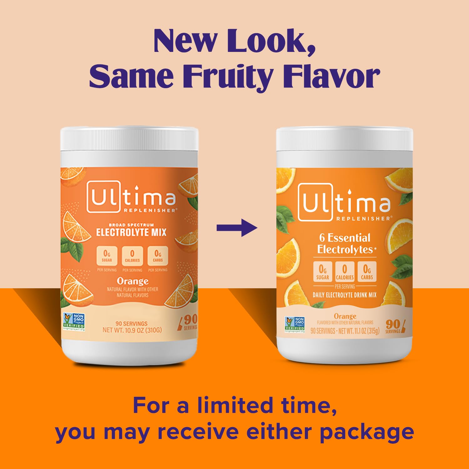 Ultima Replenisher Daily Electrolyte Powder Drink Mix – Sugar Free – Orange, 90 Servings – Hydration Powder with 6 Key Electrolytes and Trace Minerals – Keto Friendly, Vegan, Non-GMO