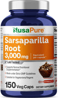 NusaPure Sarsaparilla Root 20:1 Extract, 150 mg Equivalent to 3,000mg | 150 Veggie Caps | Non-GMO