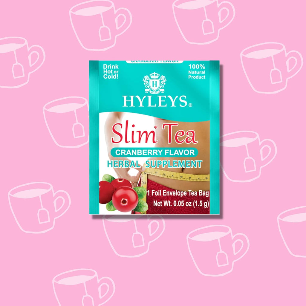 Hyleys Slim Tea Cranberry Flavor - Weight Loss Herbal Supplement Cleanse and Detox - 25 Tea Bags (6 Pack)