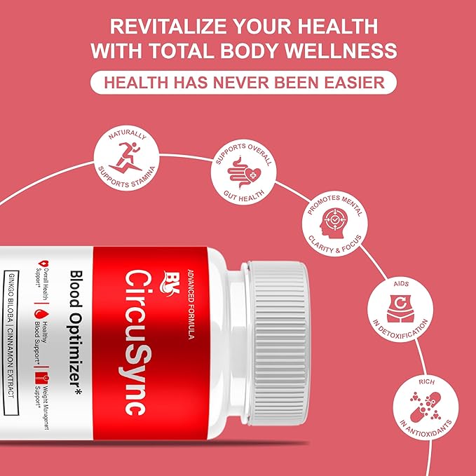 BLUE VIBE Circusync Capsules, Circu Sync Advanced Daily Multivitamin Health Support and All Natural Wellness Supplement Formula, Circusync Health and Blood Support Formula (3 Pack - 180 Capsules)