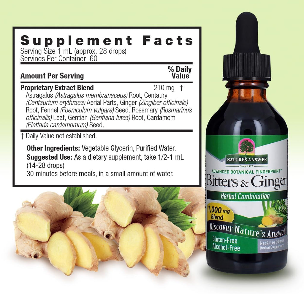 Nature's Answer Alcohol-Free Bitters with Ginger, 2-Fluid Ounces